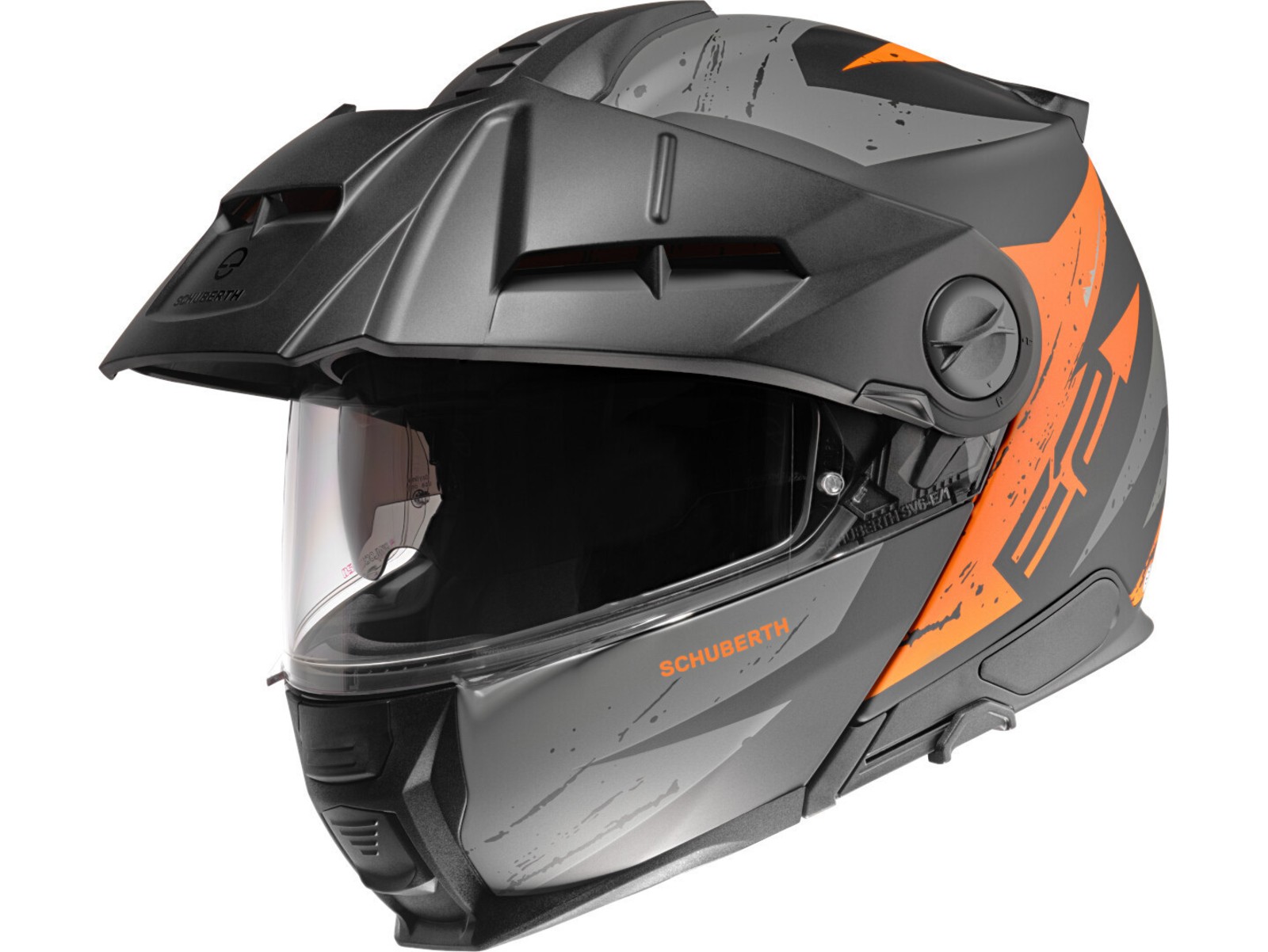 E2 Explorer - Schwarz Matt/Orange, XXL