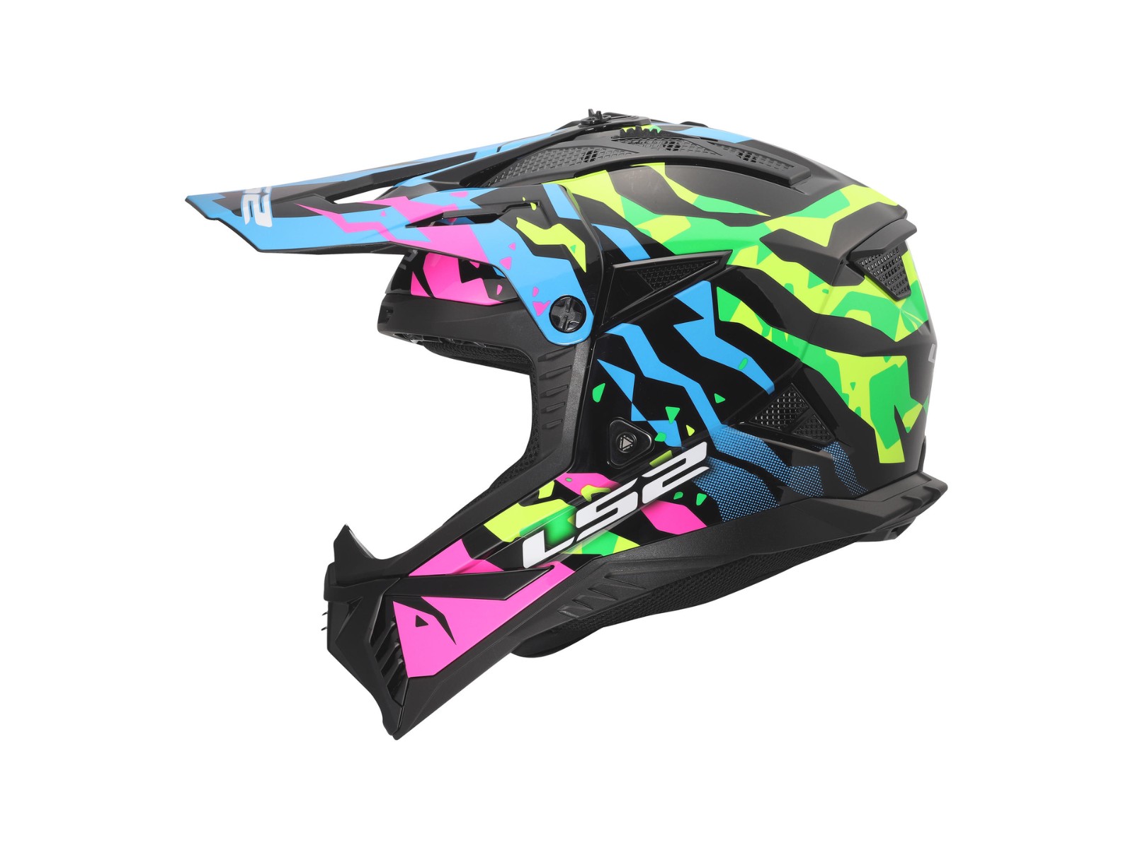 MX708 - Fast II - Grotesk Motocross, M, blue/pink/green